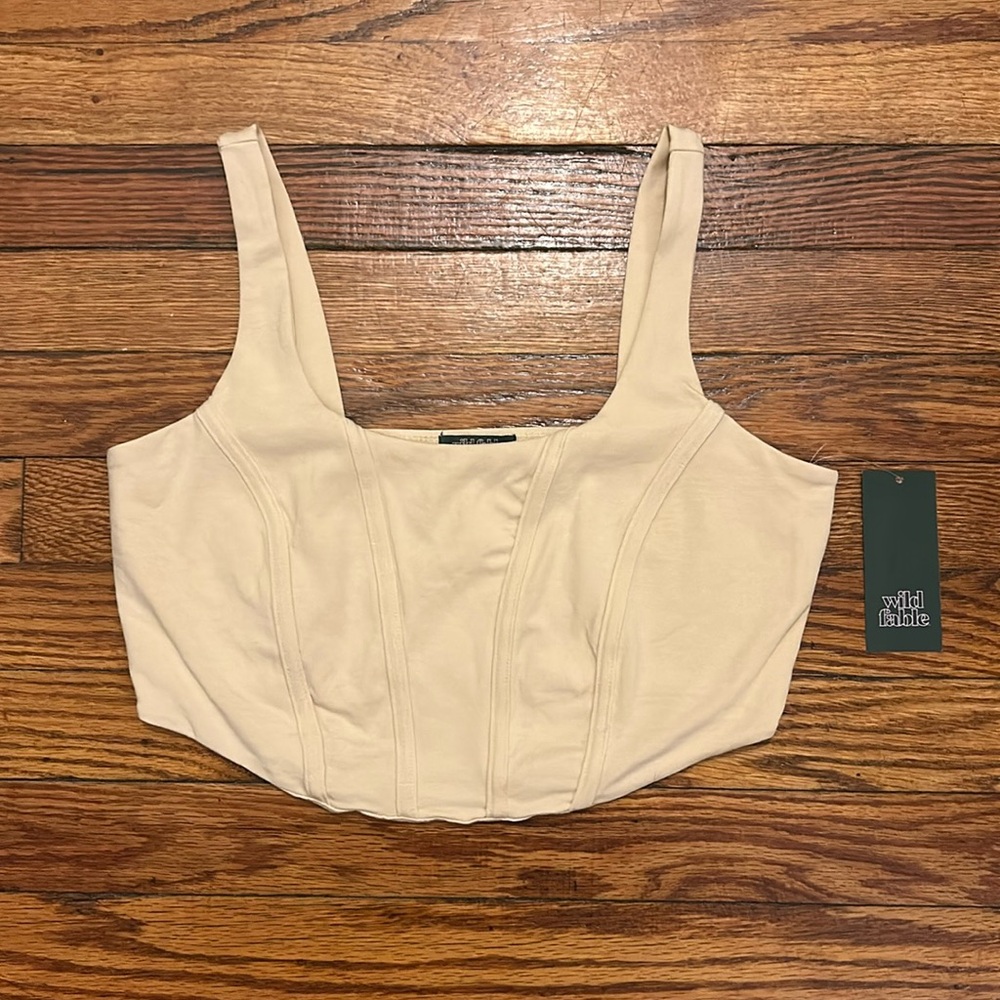 NWT Cream Crop Tank Top